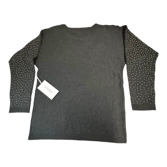 Cocobleu New York Medium Gray Sweater W/ White Dots & Long Sleeves NEW W/ Tags - Picture 5 of 5